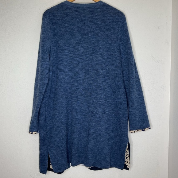 Chico's Paisley Leopard Print Cardigan Long Sleeve Fall Sweater Size 2 (US L/12) - Picture 9 of 13